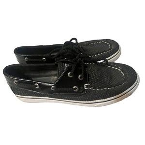 Shoes‎ Mens SPERRY YG50797 Bahama Black / Black Dot US Size 5 EUC